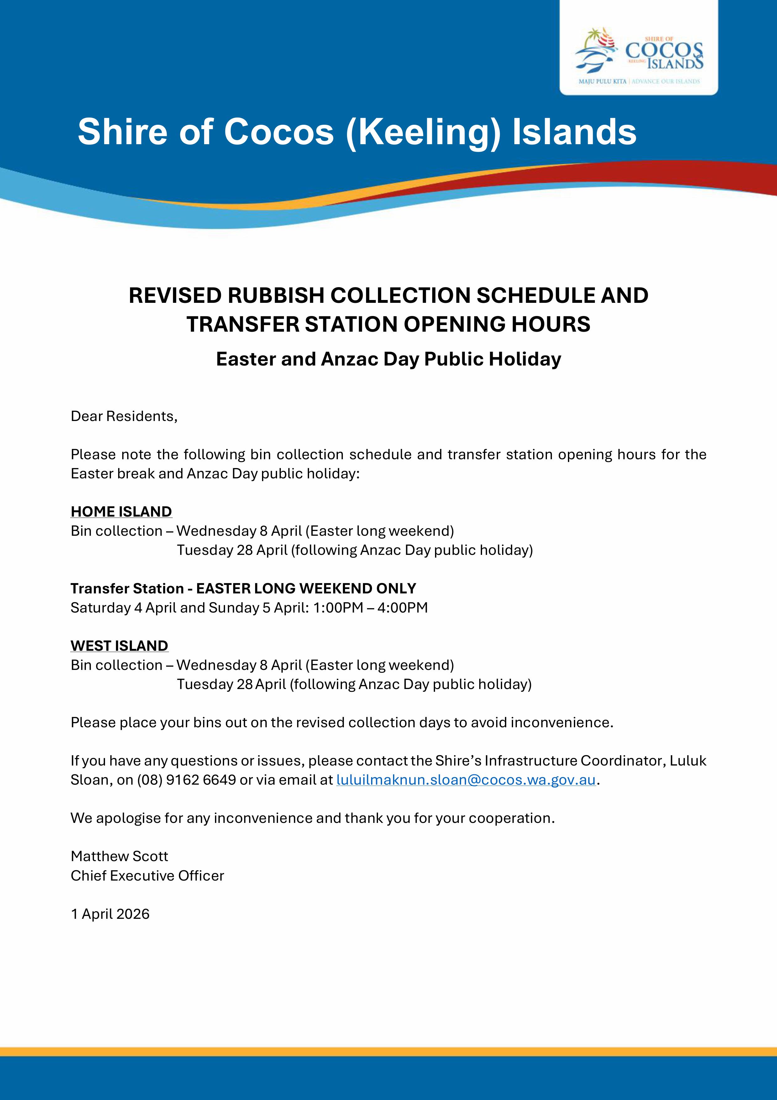 Easter and Anzac Public Holidays