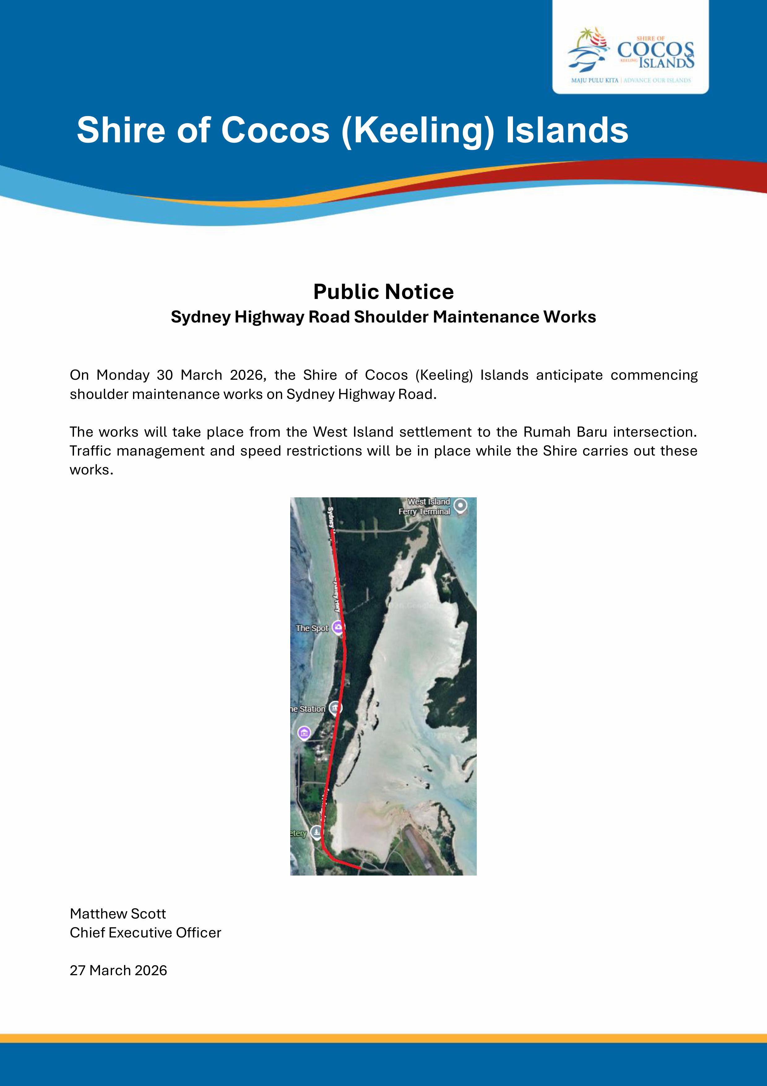 Public Notice Sydney Highway Road Works