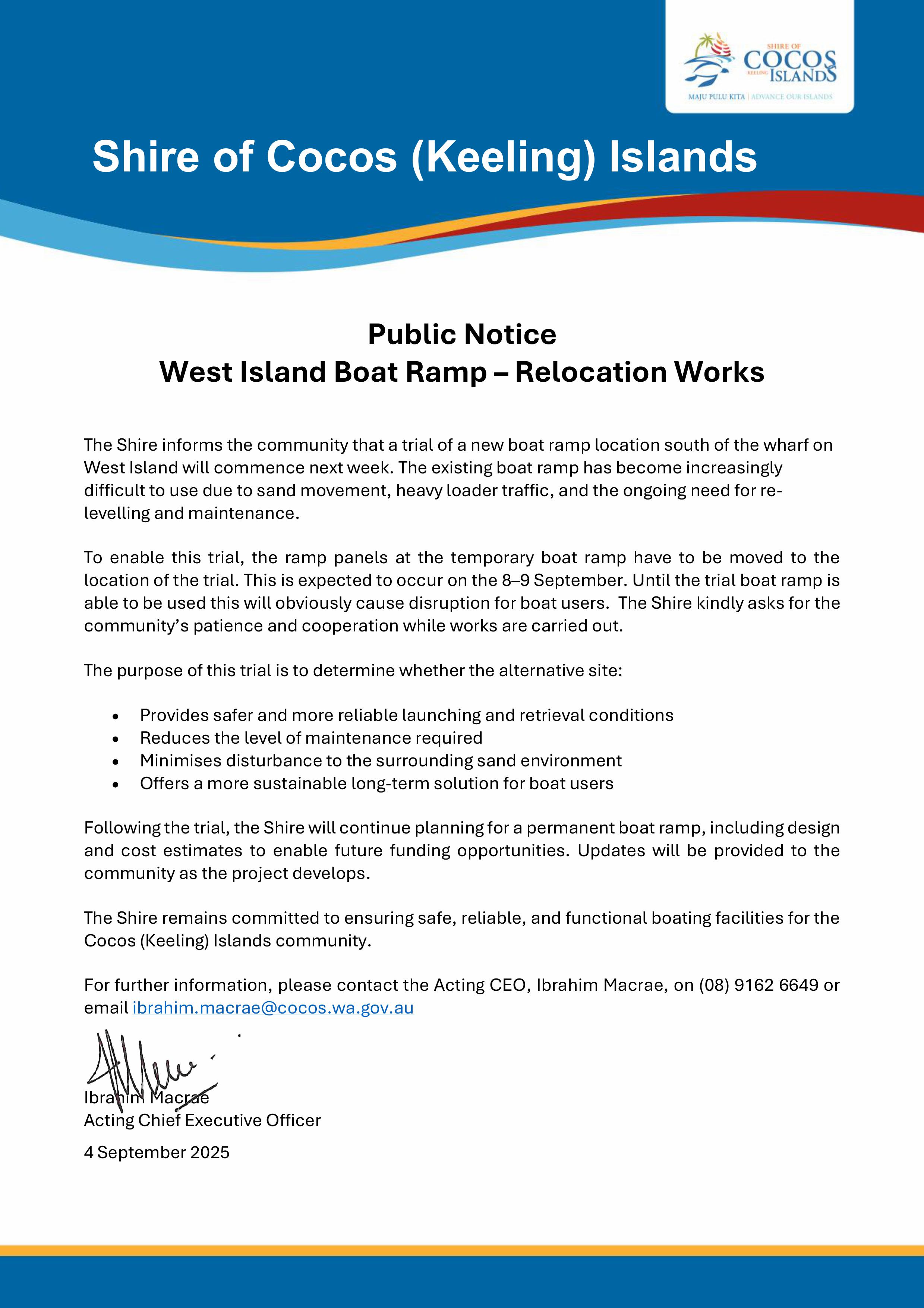 West Island Boat Ramp Relocation Works